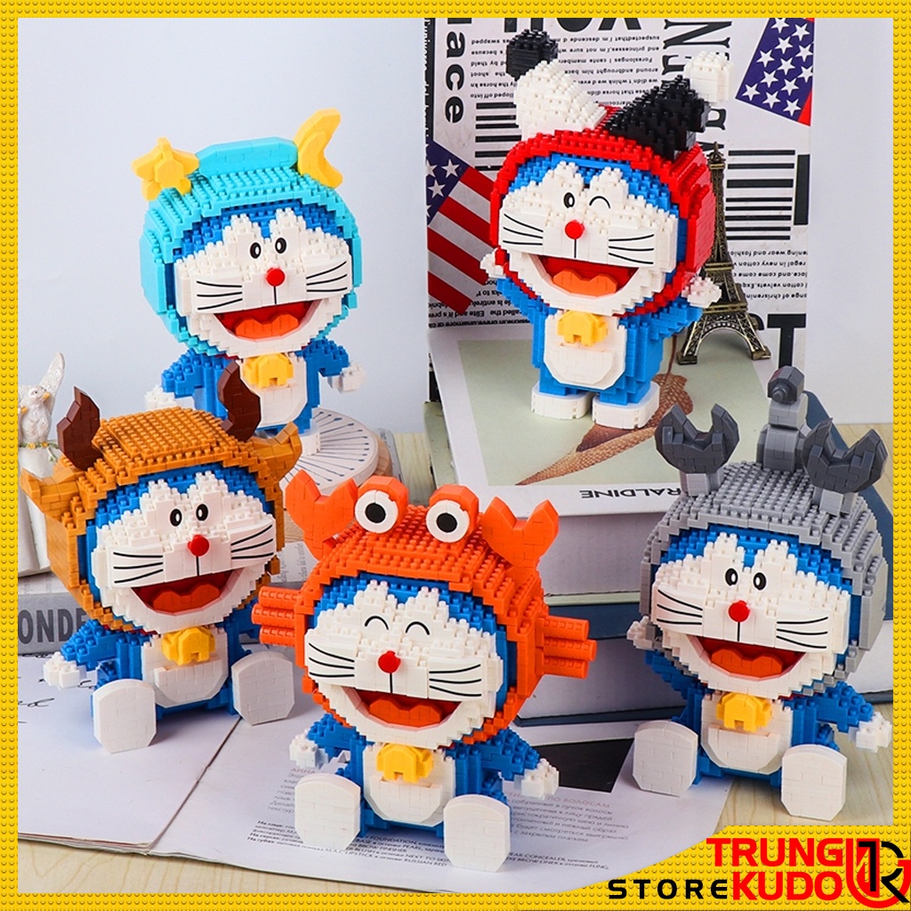Mô hình Doremon 12 Cung hoàng đạo dạng Đồ chơi xếp hình làm quà tặng sinh nhật bạn trai bạn gái, đồ decor