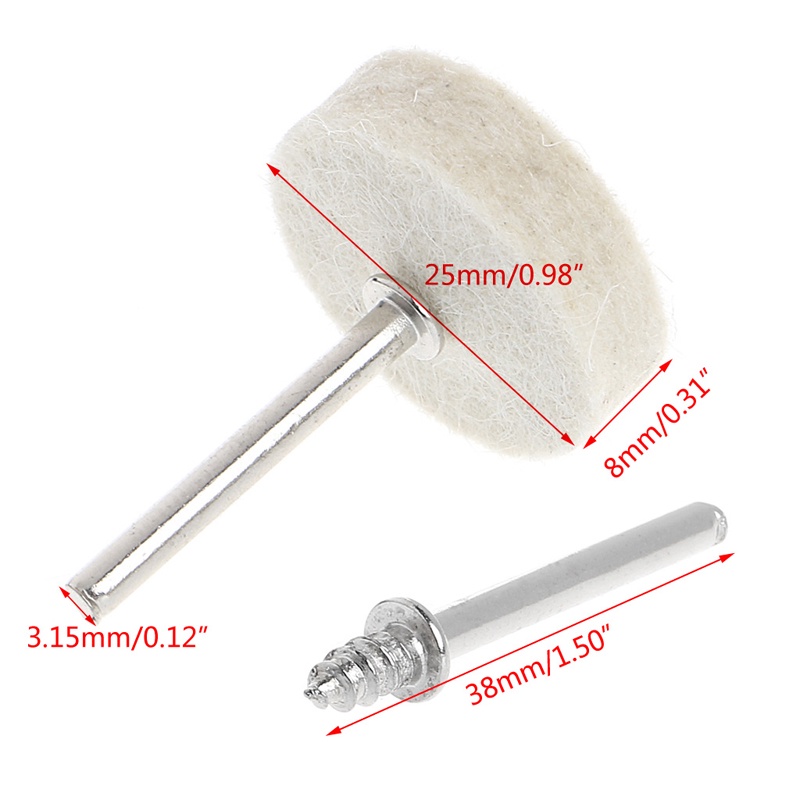 Bộ 50 Đệm Nỉ Đánh Bóng 13mm + 4 Đầu Mài 3.15 mm