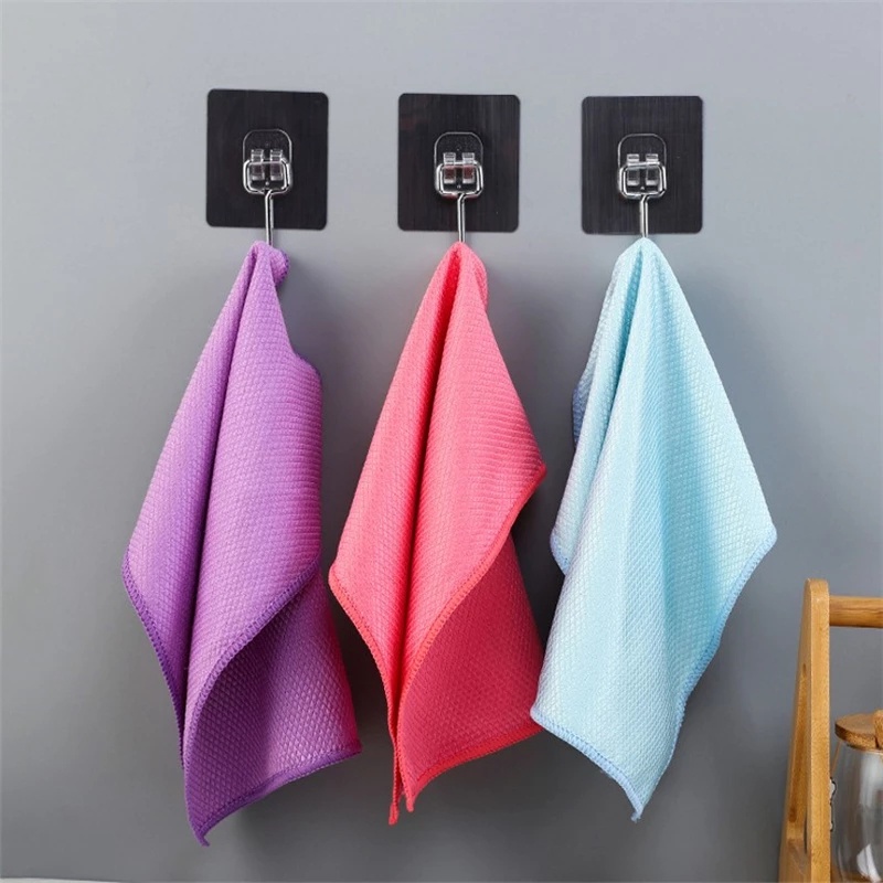 Bộ 5 Khăn Lau Kính Bằng Sợi Micro Thấm Hút Tiện Dụng Cho Nhà Bếp/ Cửa Sổ/ Gương Chiếu Hậu