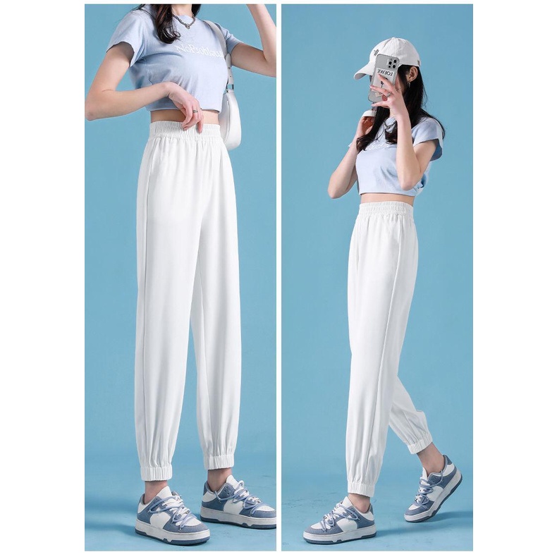 Quần Baggy Lưng Cao Ống Rộng Phong Cách Hàn Quốc Cho Nữ