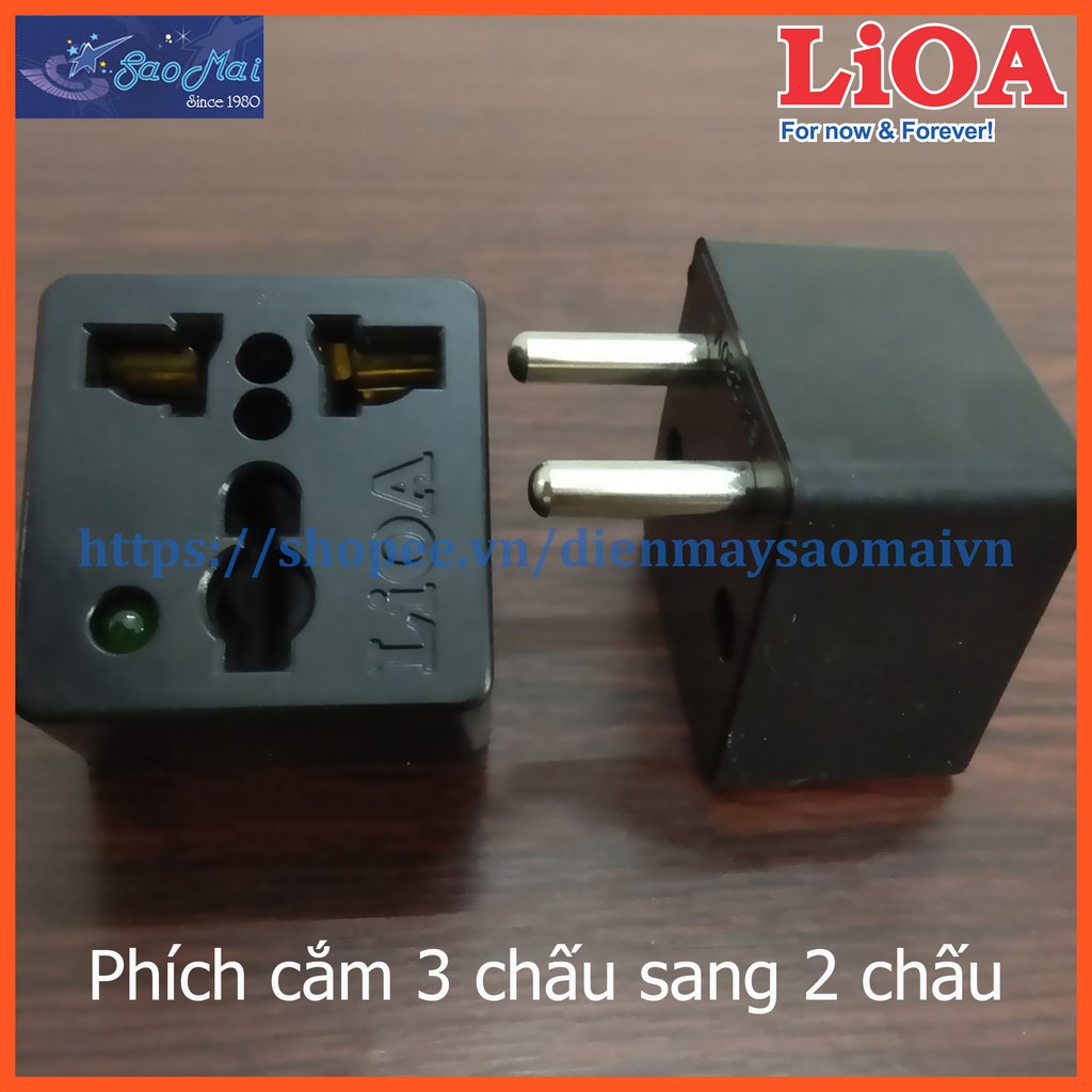 Phích cắm chuyển đổi 3 chấu sang 2 chấu Lioa