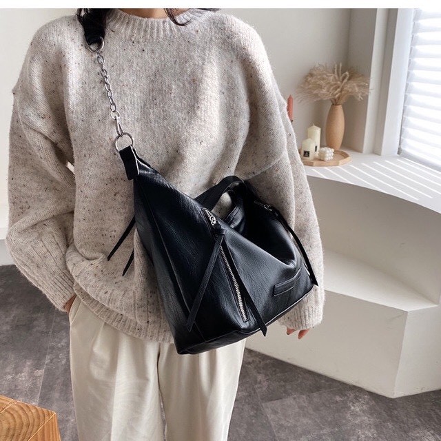 TÚI XÁCH TONE DA QUAI XÁCH DÂY PHỐI XÍCH SIZE 40X24CM