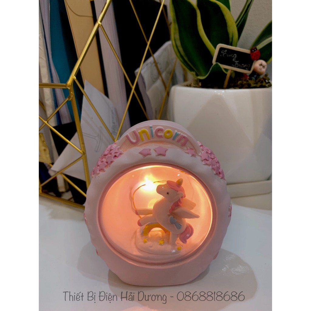 Đèn ngủ trang trí hình kỳ lân - ngựa unicorn dễ thương - trang trí căn phòng vintage giá rẻ siểu tiết kiệm