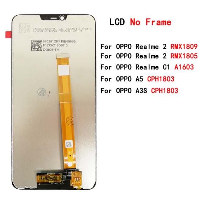 Màn Hình Cảm Ứng LCD 6.2" Thay Thế Dành Cho OPPO A5 A3S A12E AX5 Realme C1 C2 2