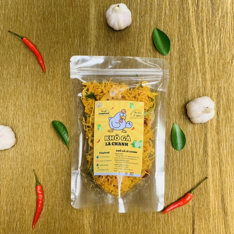 Khô Gà Lá Chanh Túi Zip 100g ChipFood | Loại Ngon Hàng Chất Lượng | Hoàn Trả 100% Nếu Không Như Mô Tả| Ăn Vặt Hà Nội