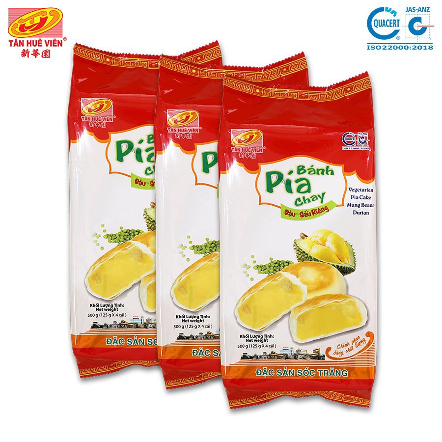 Bánh pía chay đậu sầu riêng Tân Huê Viên (500g)