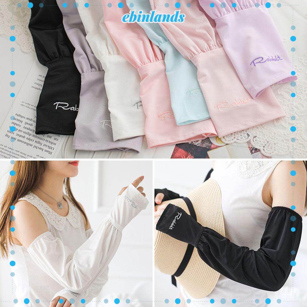1 Cặp Găng Tay Dài Bằng Lụa Lạnh Chống Nắng Tia UV Thời Trang Mùa Hè Dành Cho Unisex