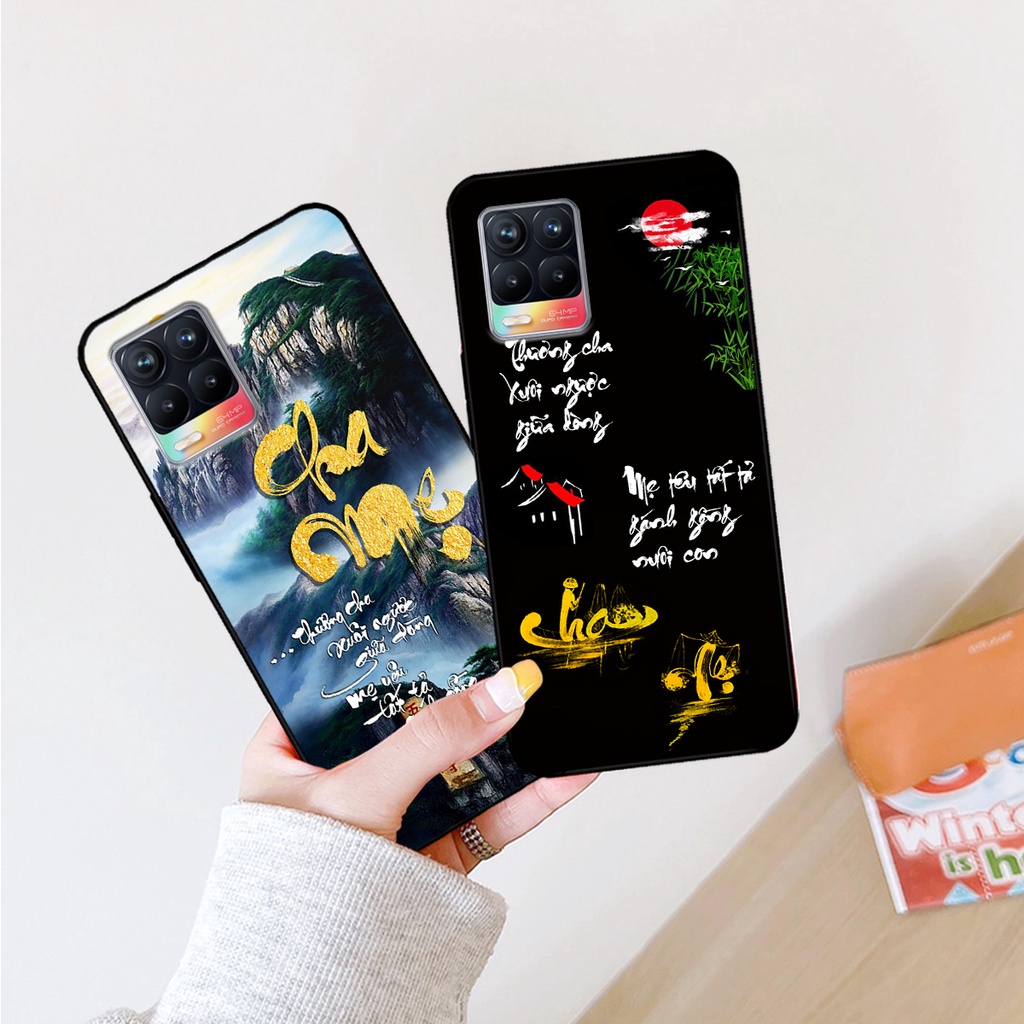 Ốp lưng Realme 8 - Realme 8 Pro in hình phong cách chữ thư pháp cha mẹ, tài lộc