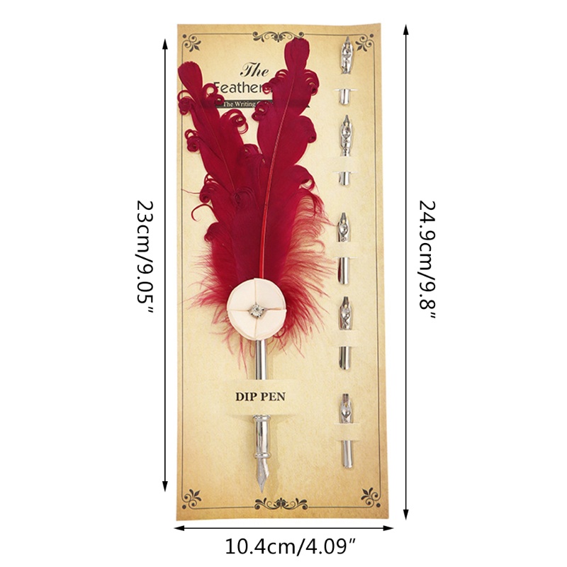 Bộ Bút Nhúng Tinh Tế Kèm 5 Ngòi Thay Thế Dành Cho Học Sinh / Người Lớn