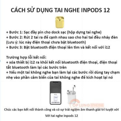 Tai Nghe Bluetooth Không Dây i12 5.0 Cảm Ứng Thế Hệ Mới