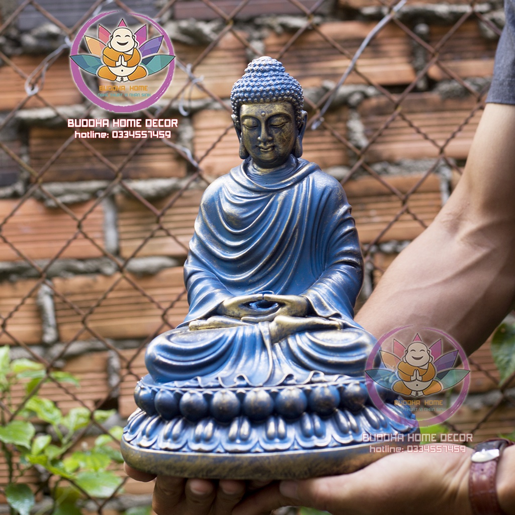 Tượng Thích Ca Mâu Ni 30 cm màu đồng cổ trang trí nhà cửa, thờ cúng, phong thủy