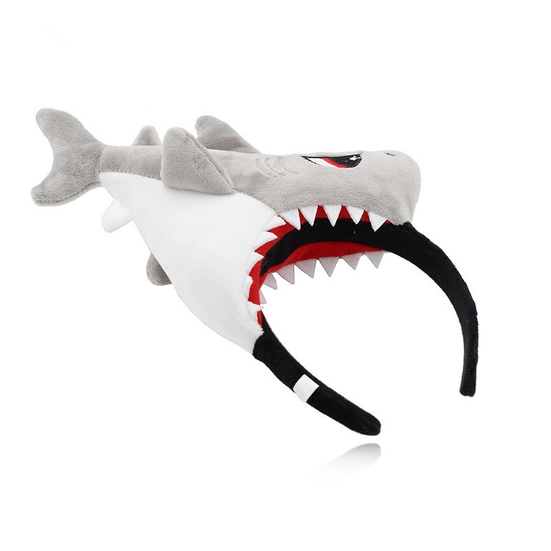 Băng Đô Cài Tóc Đính Hoạt Hình Cá Mập Nhồi Bông Kiểu Hàn Quốc Dễ Thương Cho Bé Gái