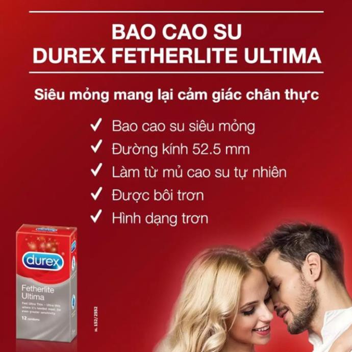 Bao Cao Su Durex Fetherlite Ultima Siêu Mỏng ( Hộp 12 Cái )