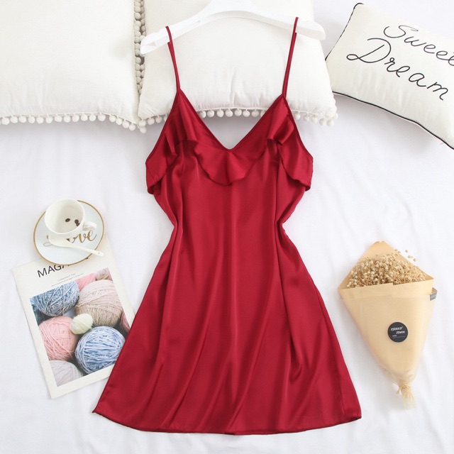 Đầm Ngủ Trơn Chất Liệu Lụa Satin Thương Hiệu XAVIA Q22