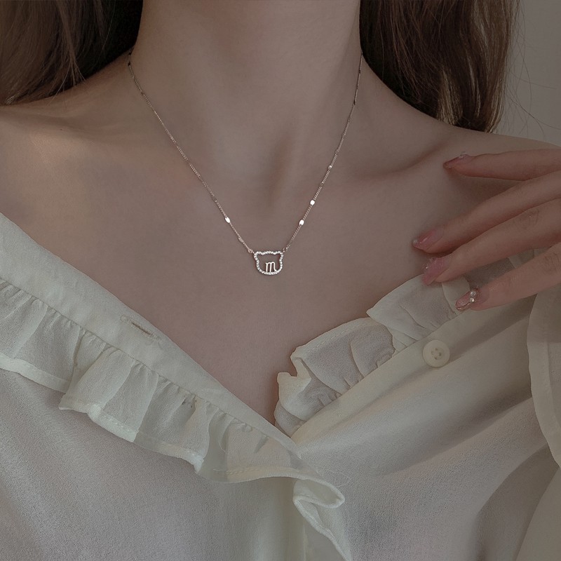 Vòng cổ hợp kim mặt hình gấu đính đá quý đẹp mắt cho nữ
