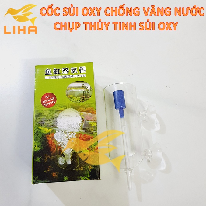 Cốc Sủi Oxy Thuỷ Tinh Chống Văng Nước - Sủi oxi Cho Bể Cá