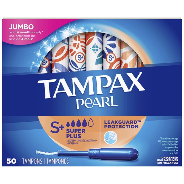 Băng vệ sinh dạng ống Tampax pearl loại super plus 50 chiếc