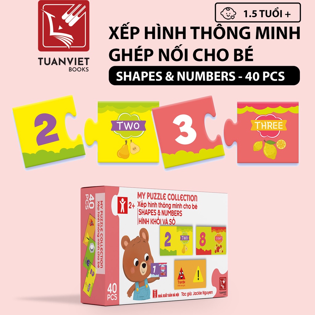 Đồ chơi Xếp hình Ghép Nối Thông Minh TuanViet Books Cho Bé từ 1,5+ - 6 hộp chủ đề