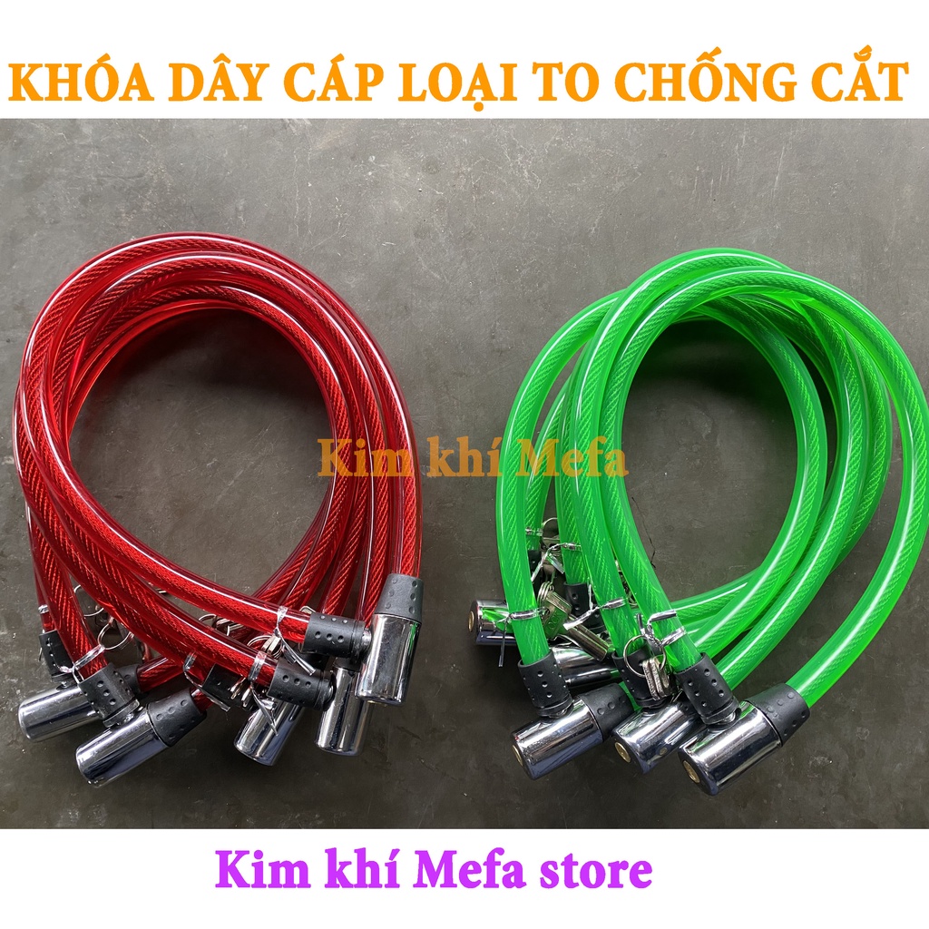 Khóa dây cáp chống cắt trộm cửa nhà, xe máy, xe đạp