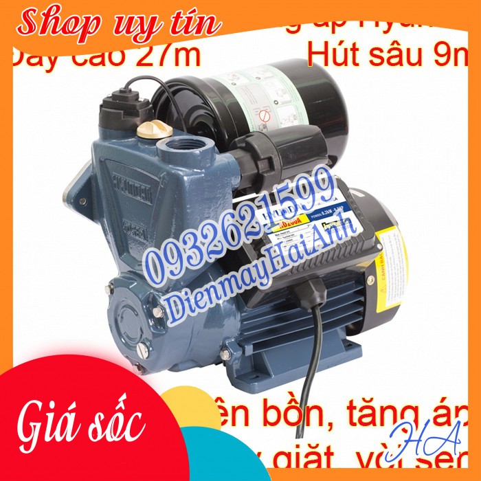 Máy bơm chính hãng đẩy cao và tăng áp tự động Hyundai HD200A cảm biến thông minh, trợ lực nước yếu, BH toàn quốc