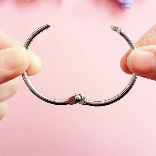 Khoen tròn inox Flashcard LIZAMO đóng gáy sách, album, nhật kí - Khoen móc vòng còng đóng sổ, sổ tay CS172