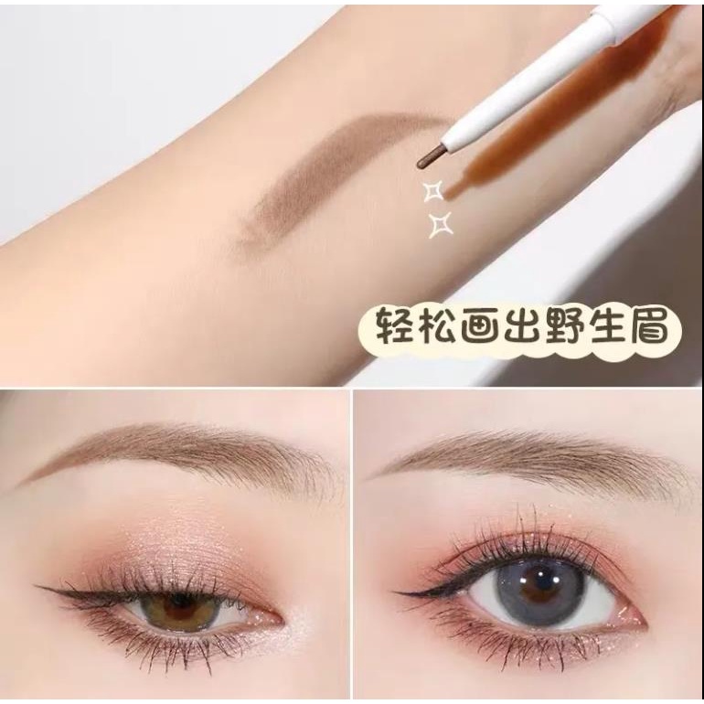 Bút Kẻ Lông Mày Hai Đầu Không Thấm Nước Chống Nhòe Lâu Trôi Tự Nhiên Cho Học Sinh