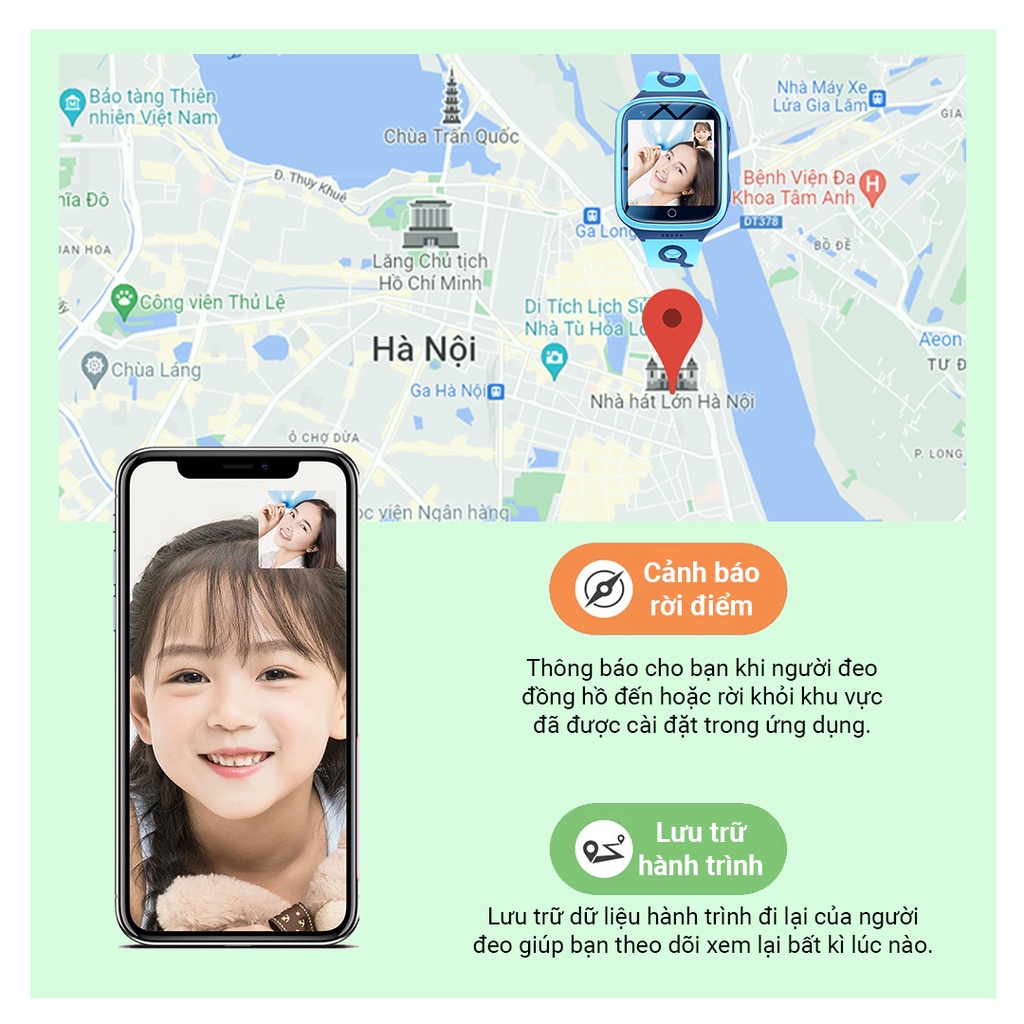 Đồng hồ định vị GPS trẻ em Smart Watch Kid 4G OSUN, pin 1000 mAh, video call, voice chat, chống nước, chụp ảnh từ xa