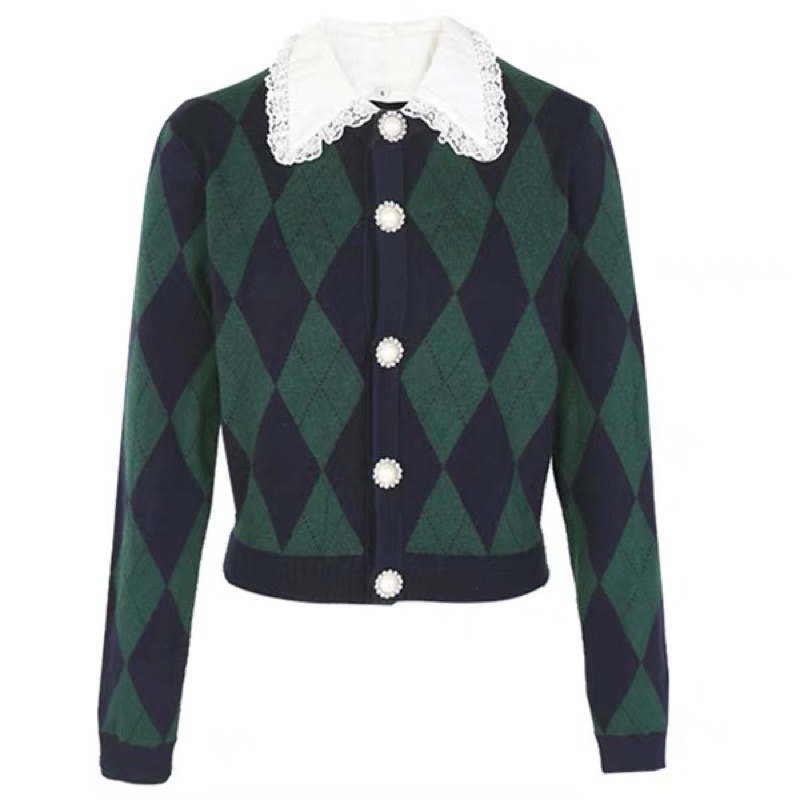 Set áo váy cardigan hoạ tiết quả trám cheap moment Rosé, Somi, Triệu Lộ Tư