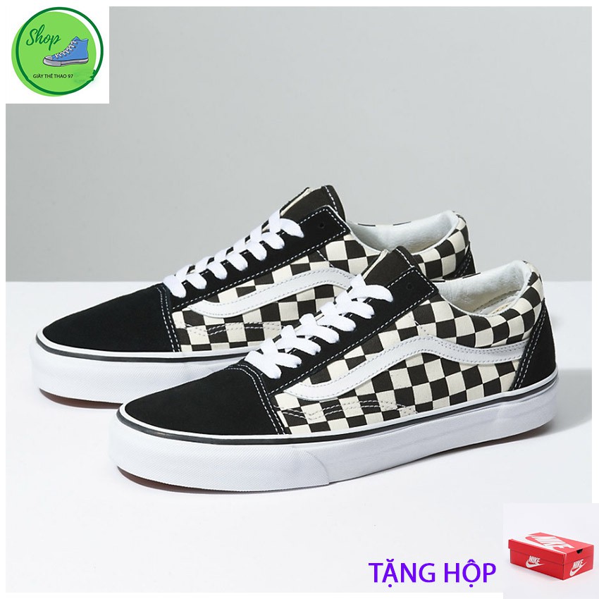 Giày thể thao vns old skool caro đen trắng thấp cổ cho cả nam và nữ thơi trang giày thể thao97