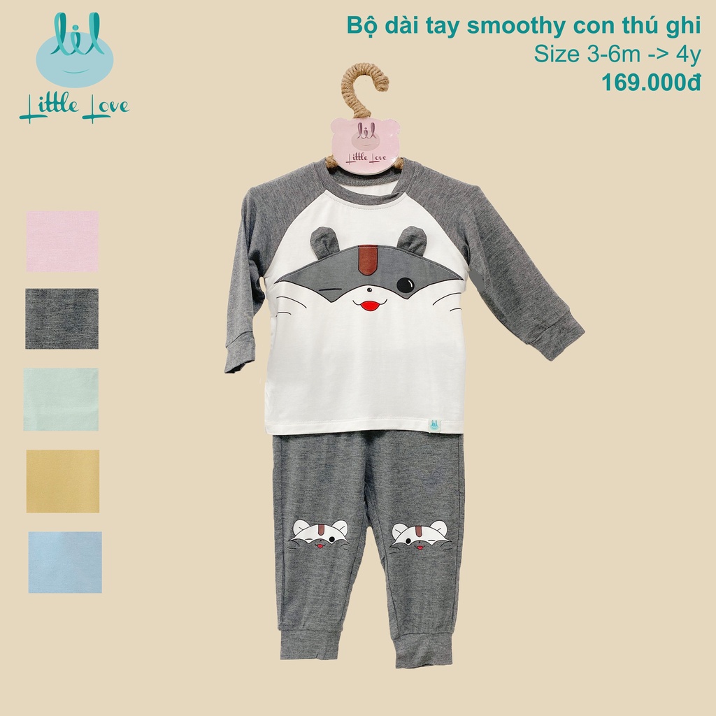 Bộ dài tay smoothy họa tiết trẻ em Little Love