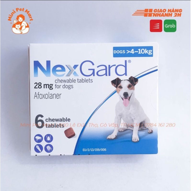 [Mã 155FMCGSALE giảm 7% - tối đa 100K đơn 500K] NexGard - bảo vệ cún khỏi ve rận bọ chét, ghẻ DEMODEX