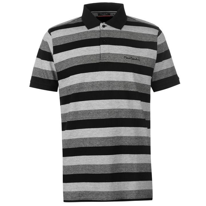 Áo thun nam Pierre Cardin Trio Colour Striped Polo (màu Black) + Tặng 1 đôi vớ Hàn Quốc