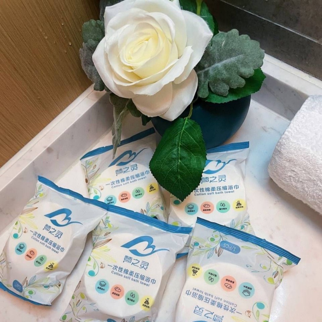 Khăn tắm nén du lịch bằng cotton 140*70 cm siêu mềm cao cấp gặp nước sẽ nở ra dễ dàng sử dụng, mang theo