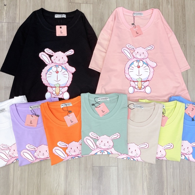 Áo Thun PHÔNG NAM NỮ UNISEX IN MÈO Ú DORAEMON