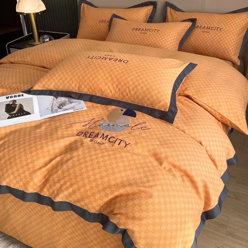 BỘ CHĂN GA GỐI COTTONG NILEN PHIÊN BẢN Ô VUÔNG SANG CHẢNH 4 món tiêu chuẩn