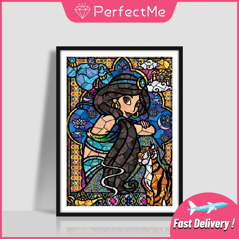 Bộ tranh đính đá 5D họa tiết công chúa jasmine độc đáo DIY dùng trang trí