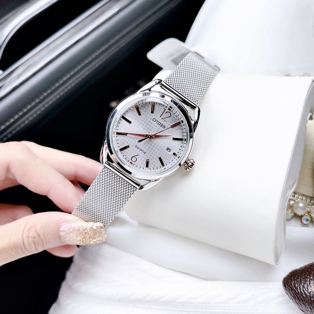 Đồng hồ nữ dây thép Citizen Eco Drive FE6081 51A