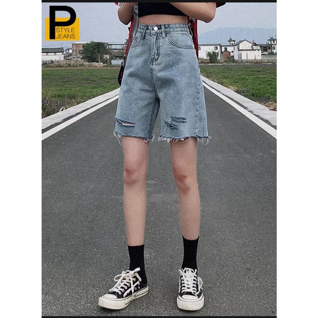 QUẦN SHORT JEAN NỮ LƯNG CAO, QUẦN NGỐ NỮ RÁCH KIỂU, PHONG CÁCH TRẺ TRUNG NĂNG ĐỘNG, CHẤT VÃI JEAN MỀM MỊN