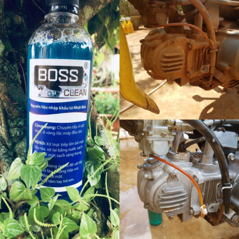tẩy rửa lốc máy boss