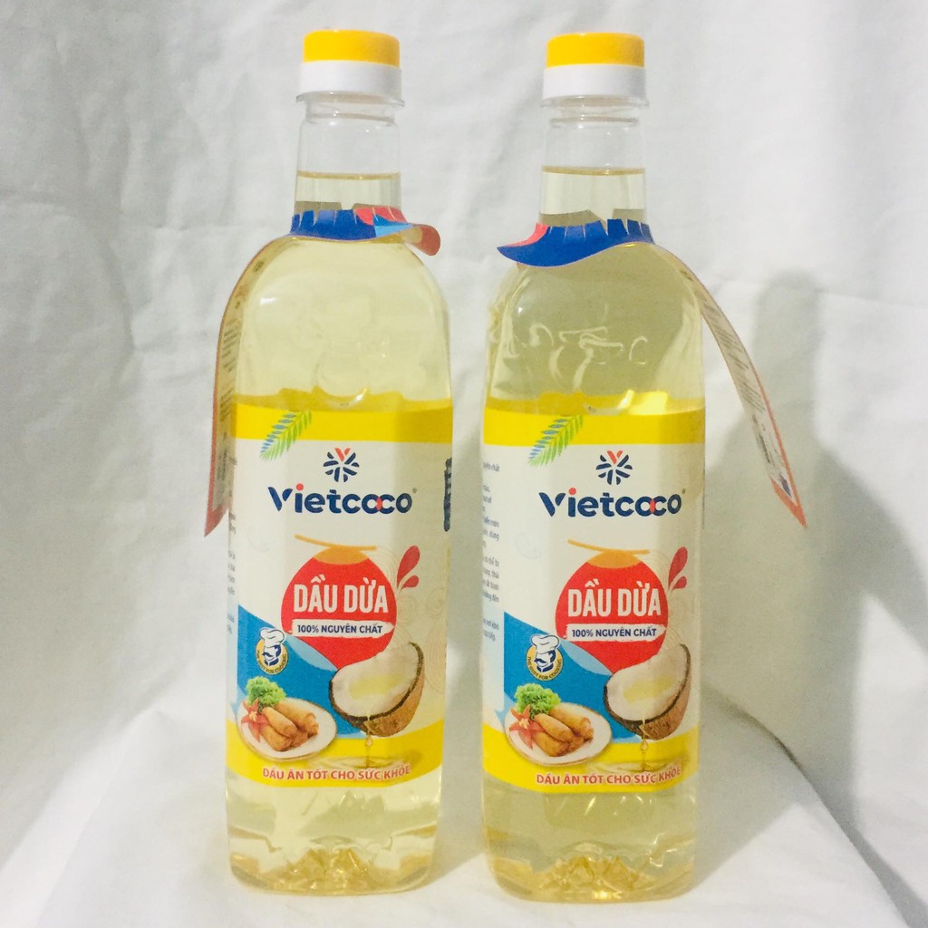 Combo 5 chai Dầu Dừa Tinh Luyện Nấu Ăn Vietcoco 1lit