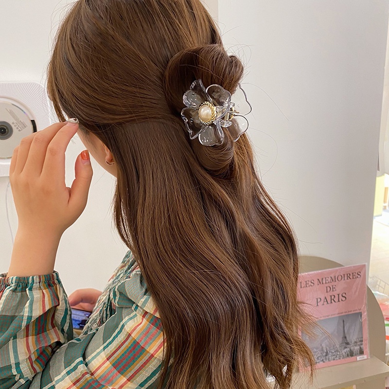 Kẹp tóc Hàn Quốc kiểu bông hoa đính ngọc (KT90)