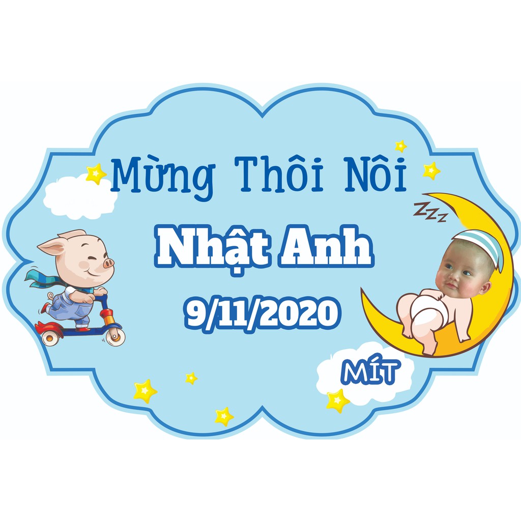 Bảng Tên, Banner Sinh Nhật, Đầy Tháng Thiết Kế Theo Yêu Cầu Cho Bé Trai, Bé Gái 20c, 30cm, 40cm