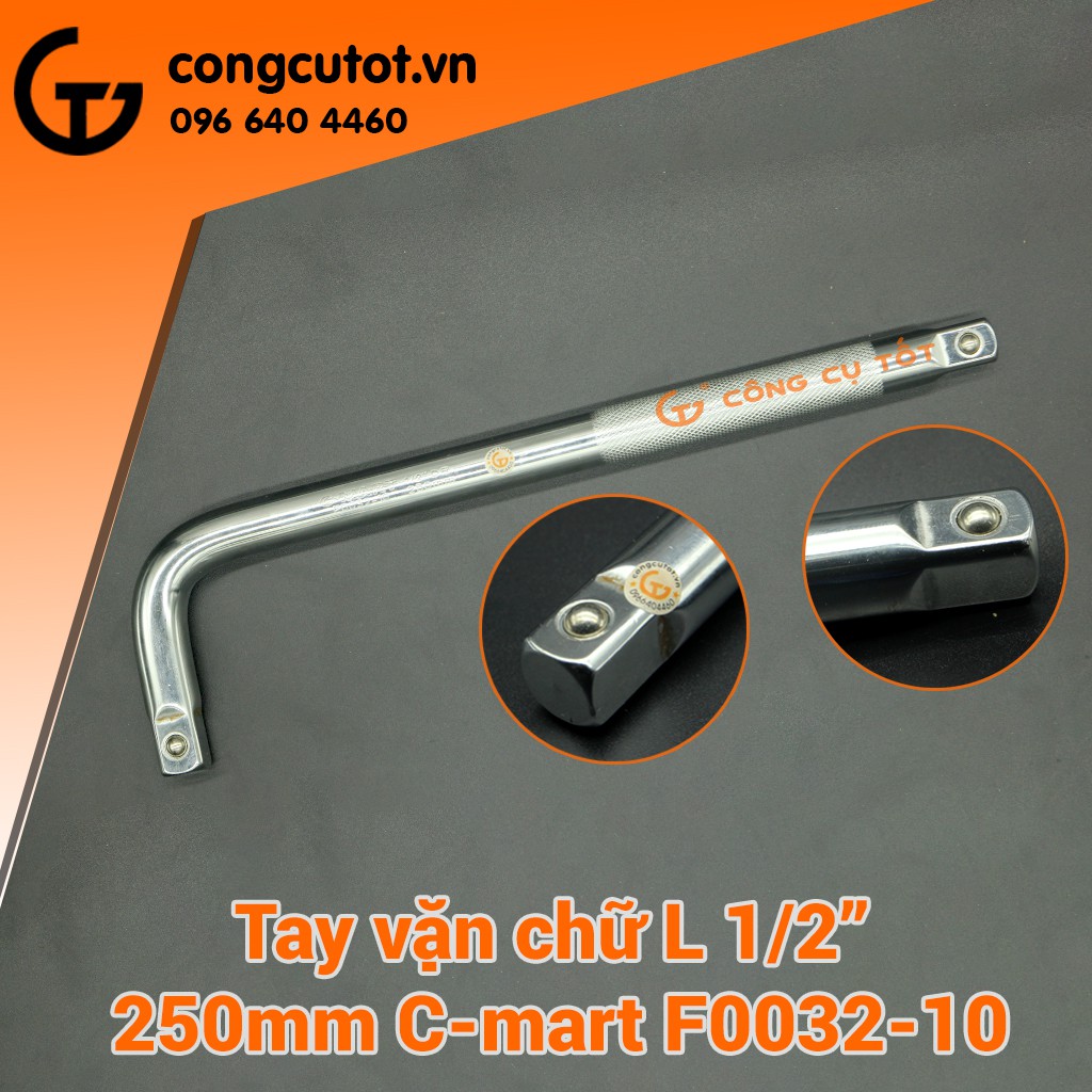 Cần vặn đầu tuýp, khẩu chữ L 1/2inches 250mm C-mart