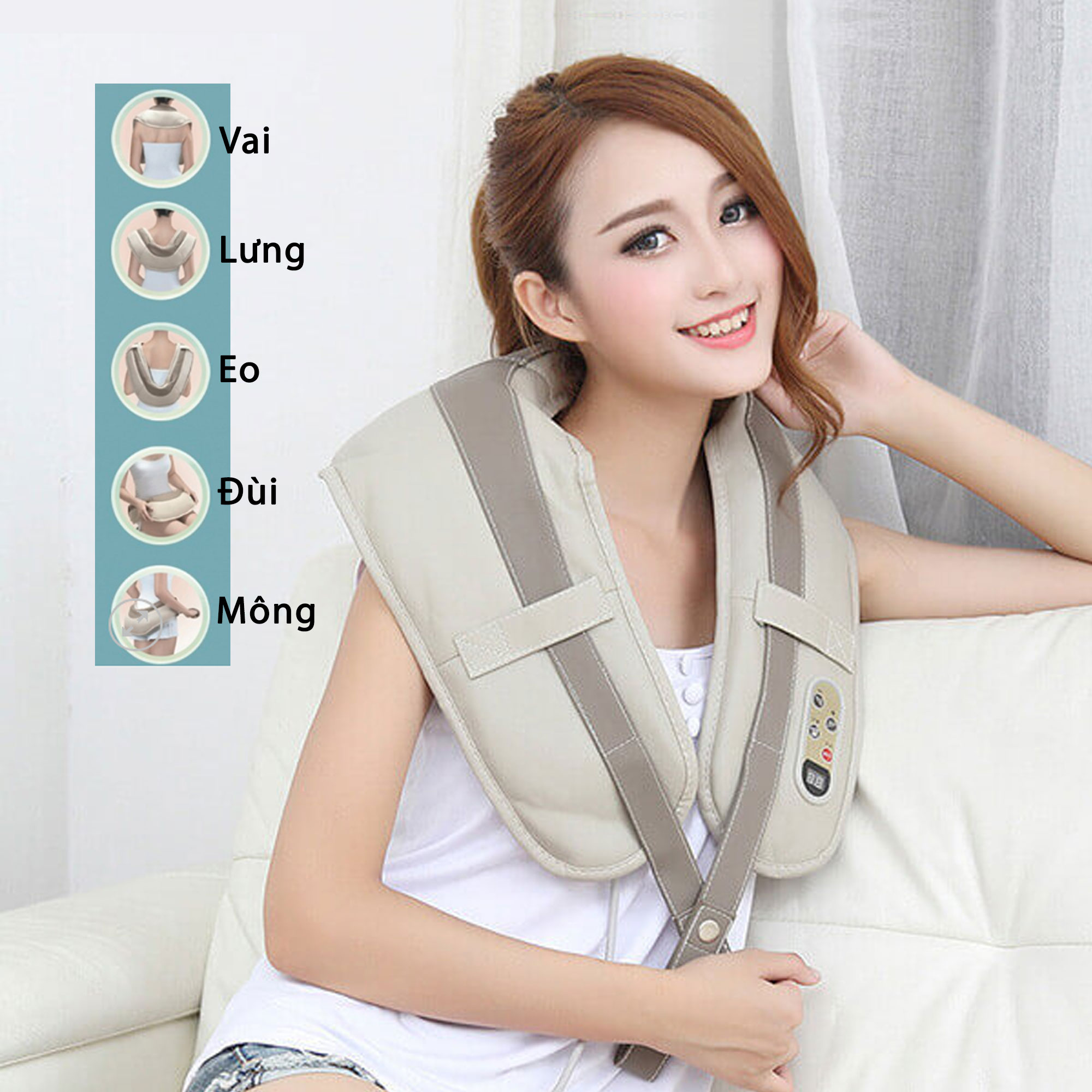 ĐAI MASSAGE ĐẤM LƯNG VAI CỔ GÁY TOÀN THÂN NECK W-808 GIẢM ĐAU NHỨC MỎI.UY TÍN CHẤT LƯỢNG THOẢI MÁI KHI SỬ DỤNG