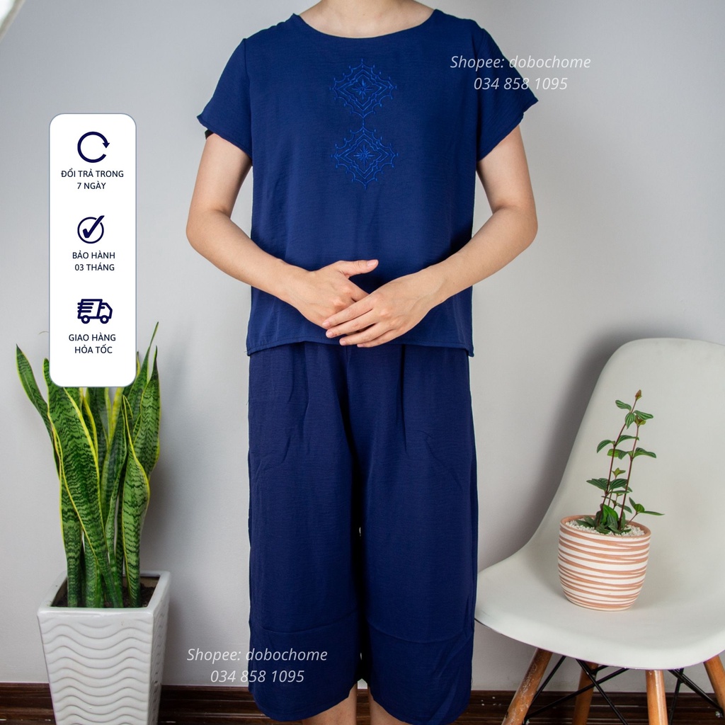 Bộ Đồ Trung Niên Mùa Hè, Đồ Bộ Đũi Trung Niên, Đồ Bộ Trung Niên Vải Đũi Quần Lửng
