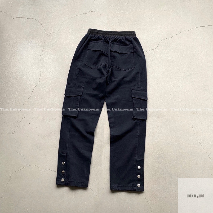 👑👑-Quần Snap II  R.HUDE  BLACK CARGO PANTS,quần cargo pants ống suông cao cấp full túi tag