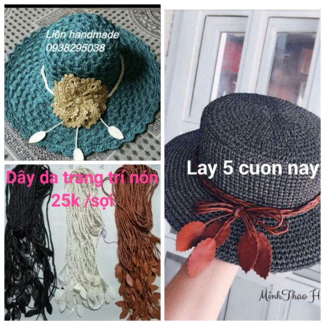 Dây da trang trí nón