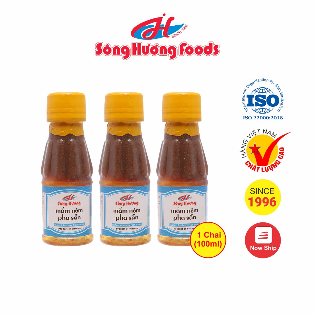 3 Chai Mắm nêm Pha Sẵn Sông Hương Foods Chai 100ml - Chấm gỏi cuốn, bún , thịt luộc , tốt tiêu hóa