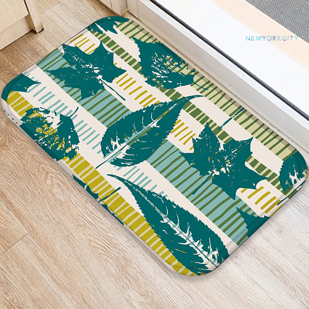 Thảm Chùi Chân Mềm Mại Chống Trượt Hình Chiếc Lá 40x60cm Dành Cho Phòng Khách / Phòng Tắm