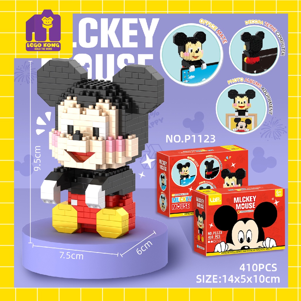 Lego trang trí 3d block Doraemon xếp hình pokemon khung tranh lắp ráp Cinnamoroll decor máy tính phòng trọ góc làm việc